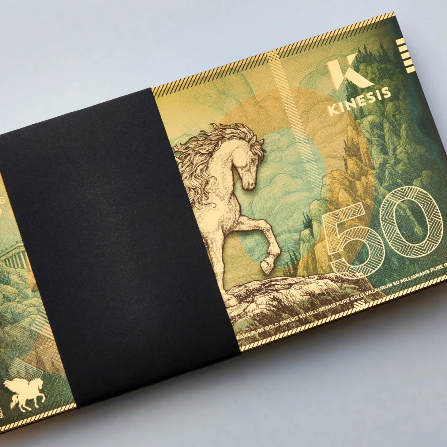 50mg Kinesis Pegasus 24k Gold Bill- Aurum maker of Goldback