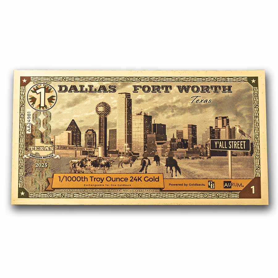Dallas Fort Worth Texas 1 Goldback