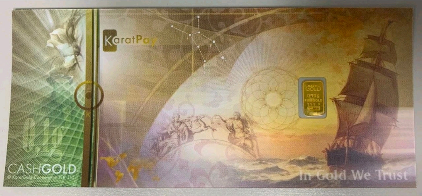 24K Gold Karatbars Nadir 1/10 0.1 Gram 999.9 Karatpay Cashgold