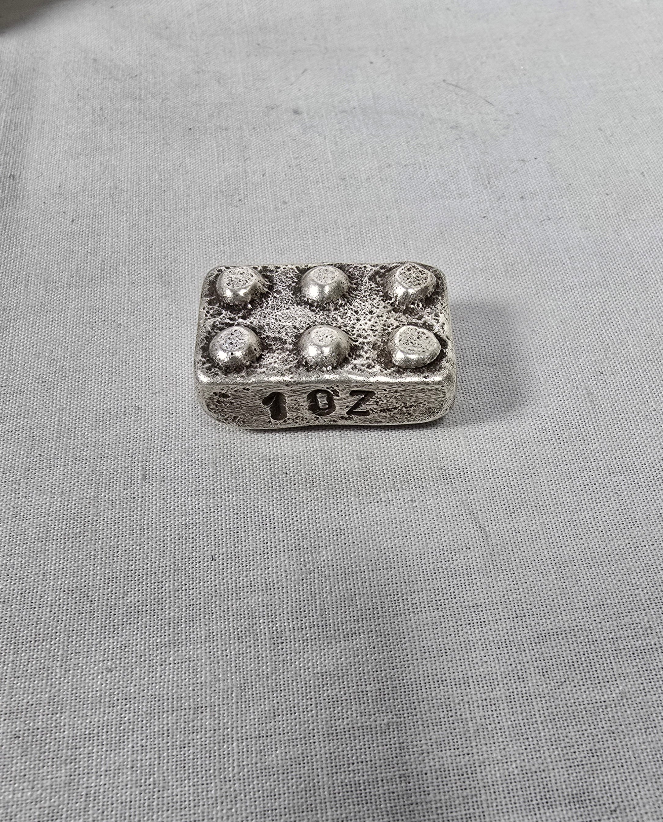 1oz Lego Building Brick Antiqued Hand Poured Sand Cast