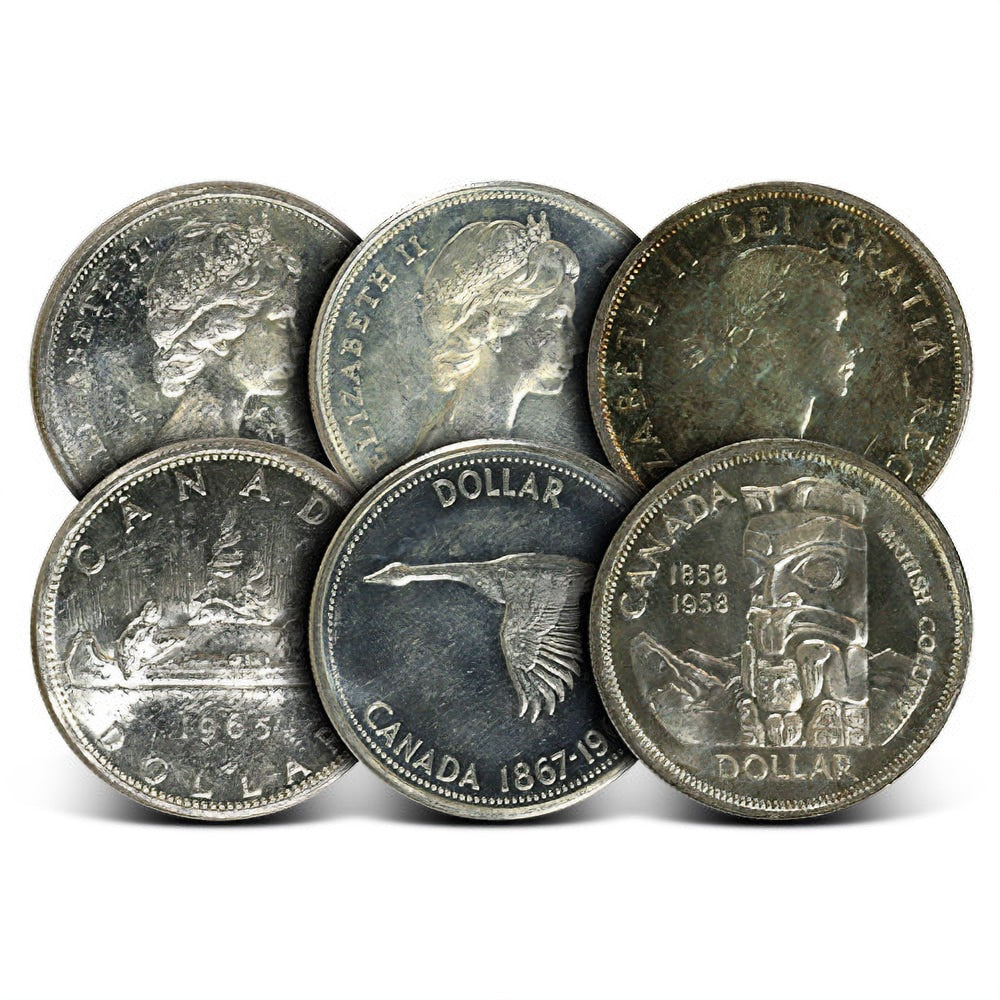 (AT SPOT!!!) 1958-1967 Canada Silver Dollar AU/BU (.800)