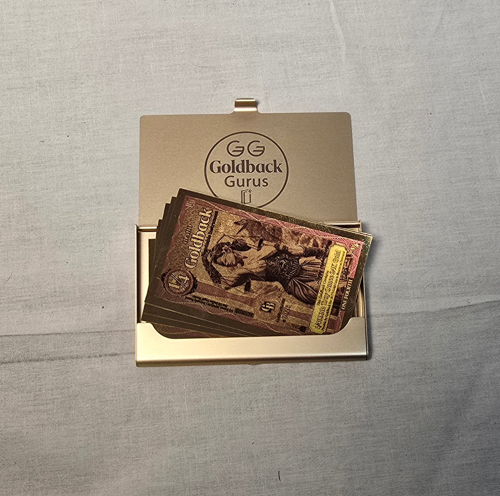 Goldback Gurus 1/4 Goldbacks Wallet Aluminum Metal Custom Engraved