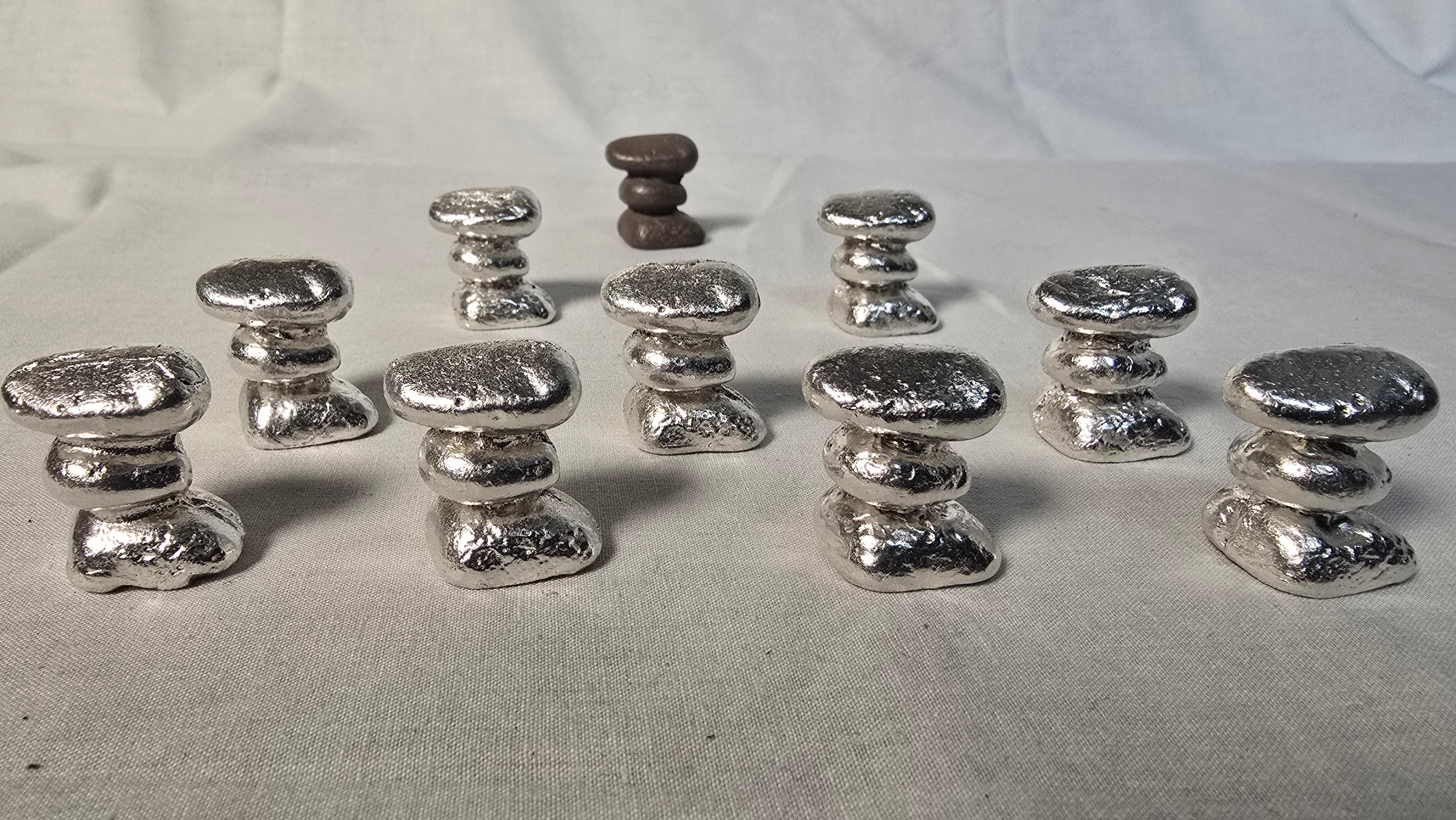 ~1oz 999 fine silver Rock Cairn Hand Poured Sand Cast