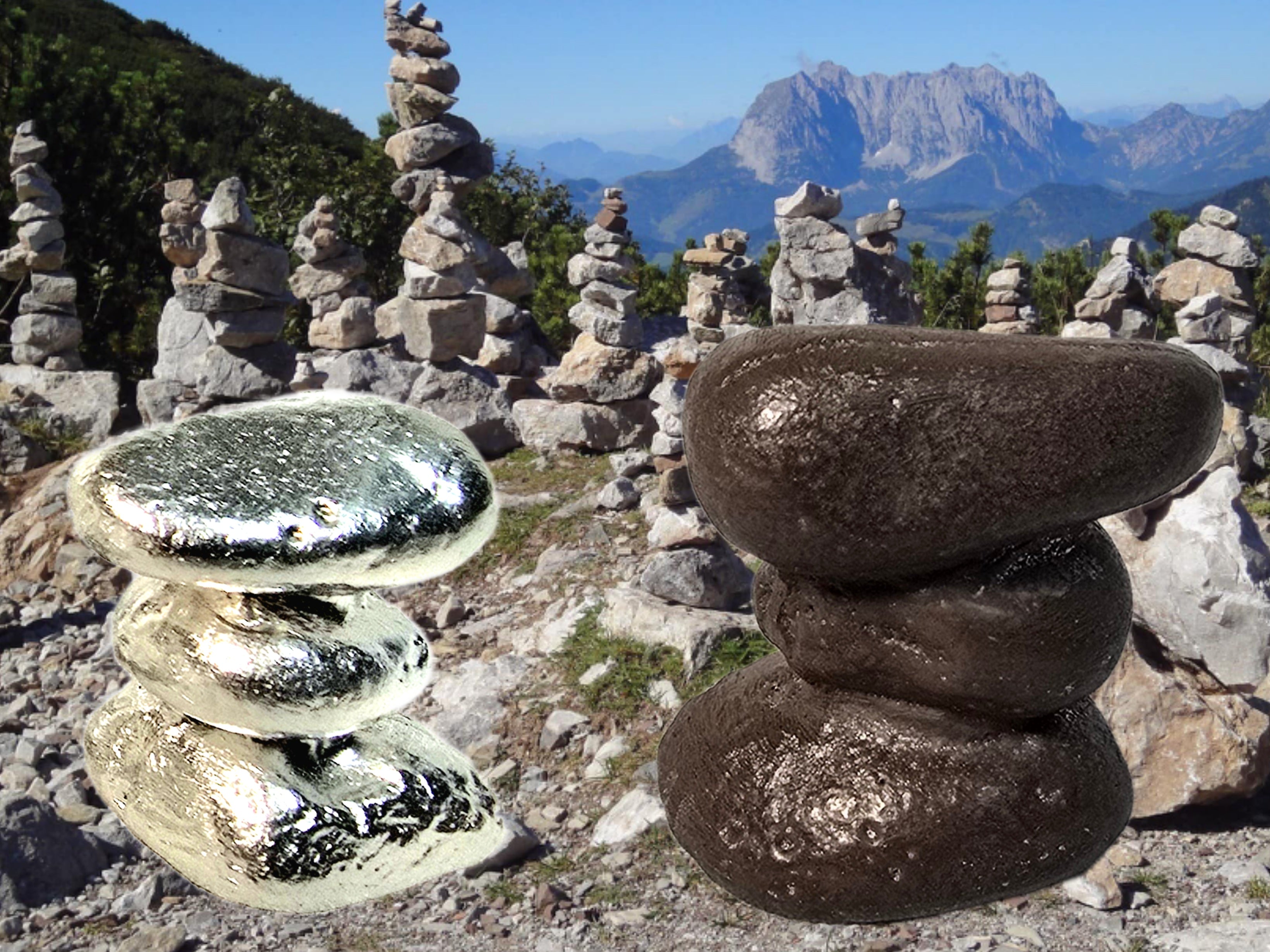 ~1oz 999 fine silver Rock Cairn Hand Poured Sand Cast