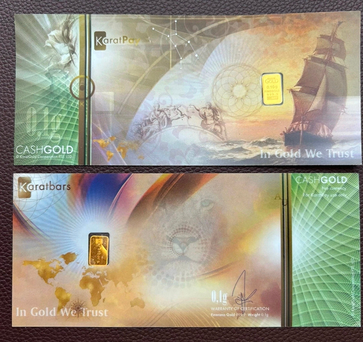 24K Gold Karatbars Nadir 1/10 0.1 Gram 999.9 Karatpay Cashgold