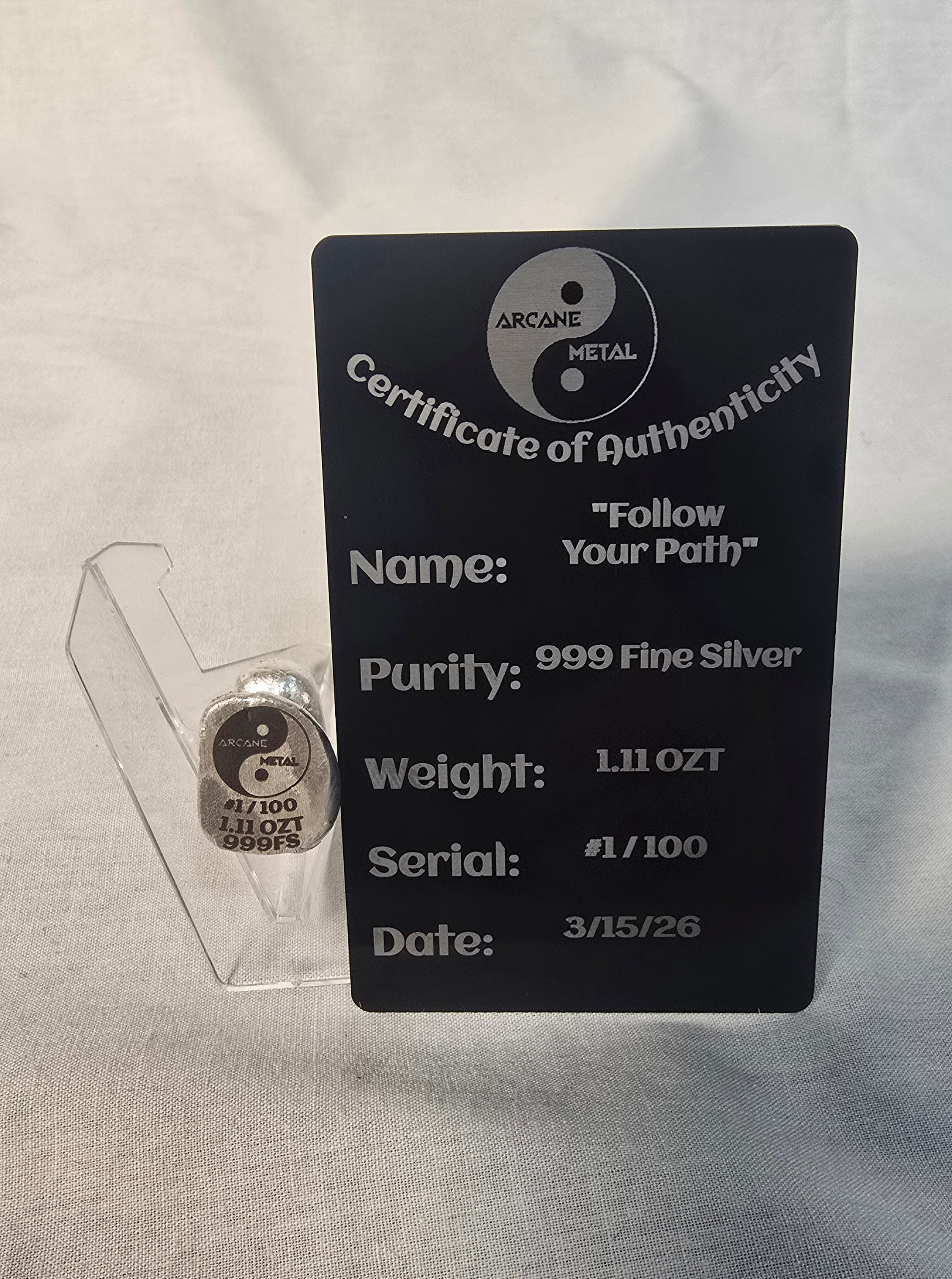 ~1oz 999 fine silver Rock Cairn Hand Poured Sand Cast