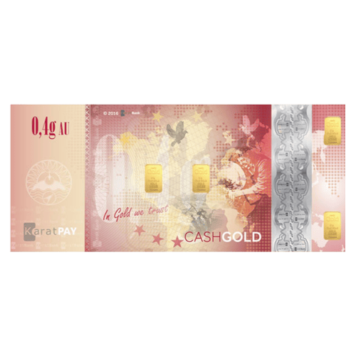 24K Gold Karatbars Nadir Complete Set 4 notes .1, .2, .4, .6 Gram 1.3g total 999.9 Karatpay Cashgold