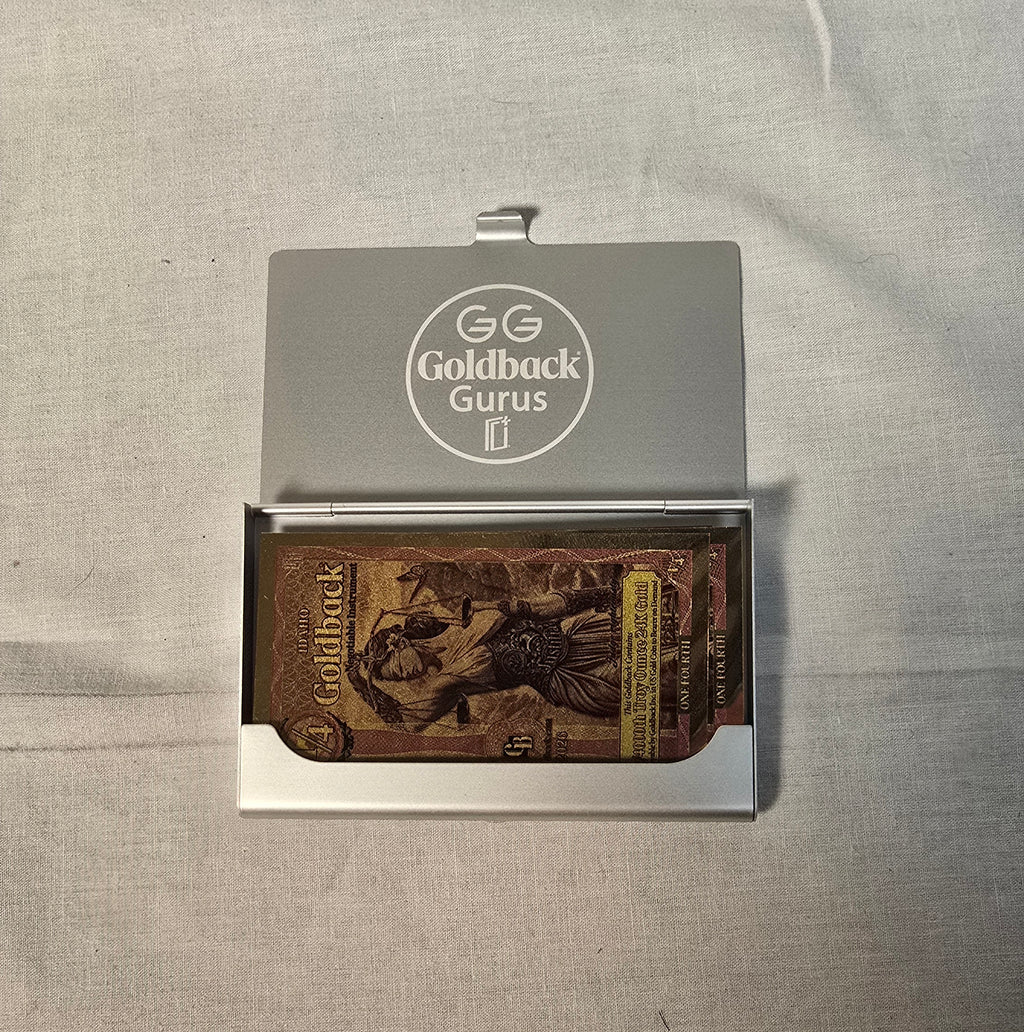 Goldback Gurus 1/4 Goldbacks Wallet Aluminum Metal Custom Engraved