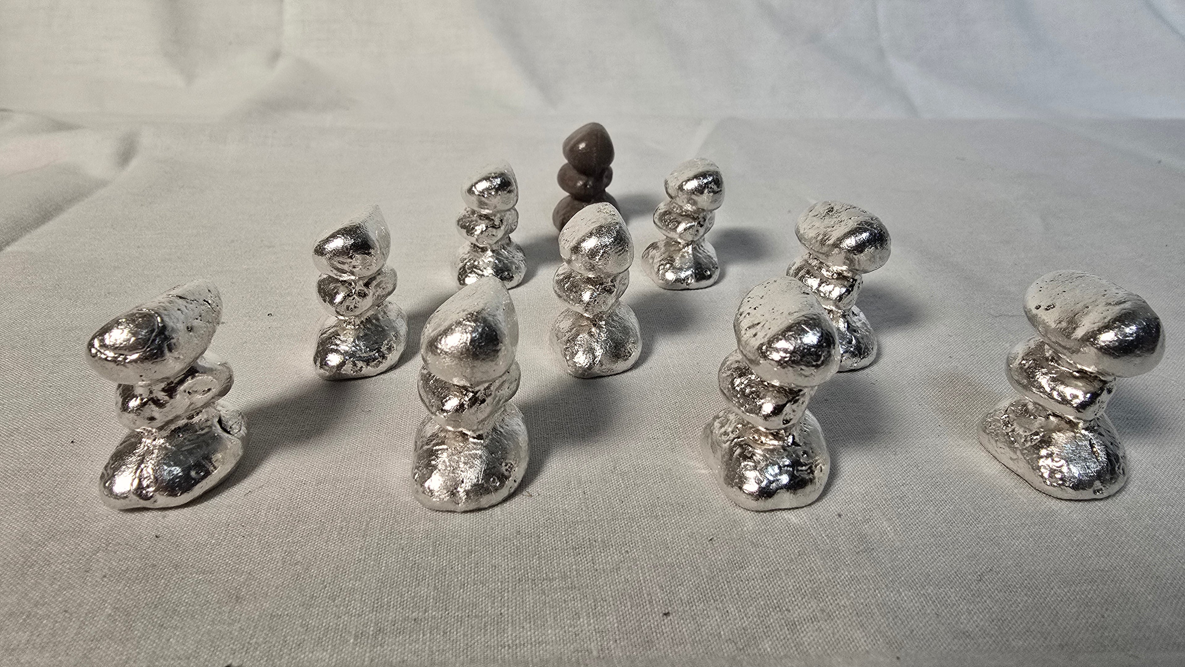 ~1oz 999 fine silver Rock Cairn Hand Poured Sand Cast