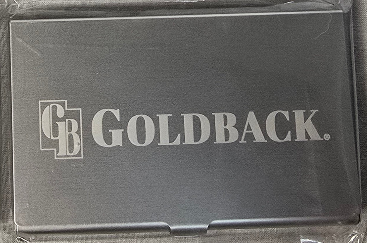 Goldback Gurus 1/4 Goldbacks Wallet Aluminum Metal Custom Engraved
