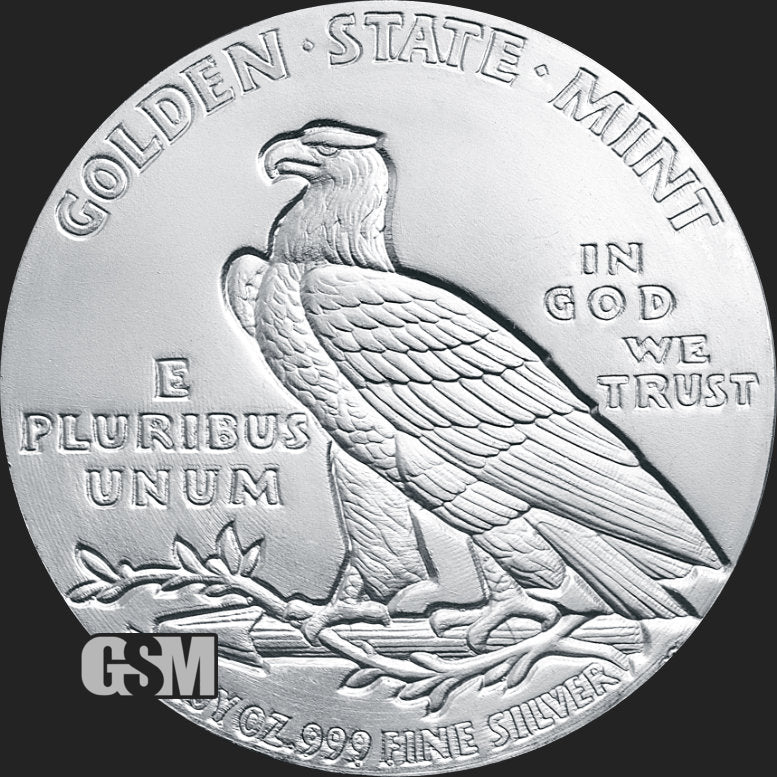 Incuse Indian Silver Round - 1 Troy Ounce, .999 Pure