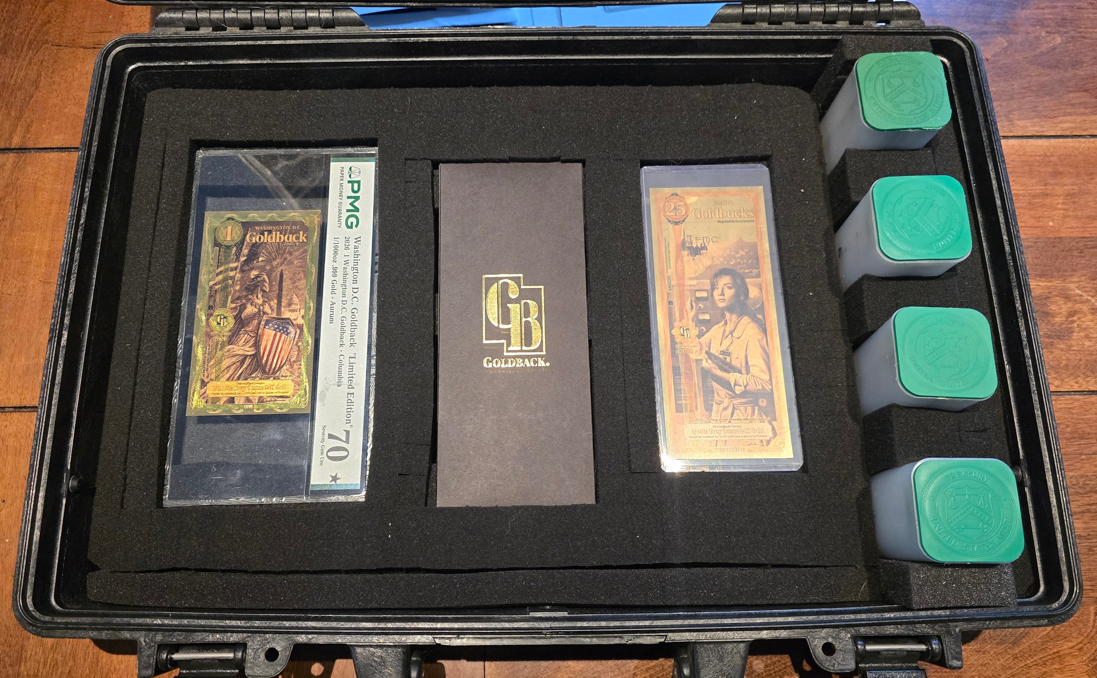 Goldback Guru Briefcase Pelican 1470 spilt level design holds $100k+