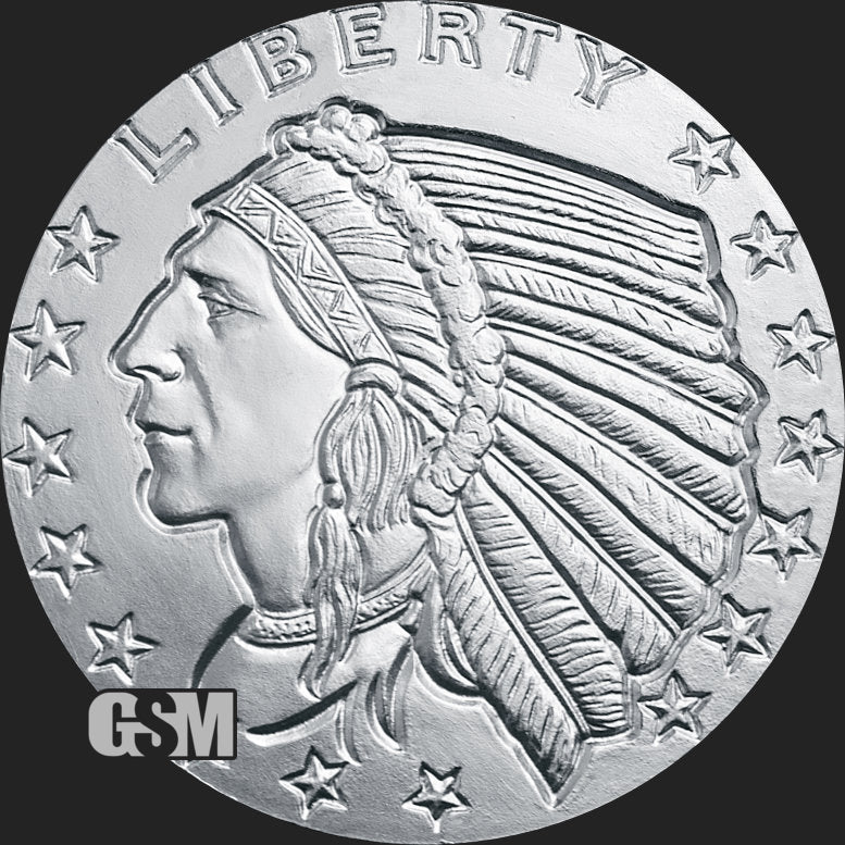 Incuse Indian Silver Round - 1 Troy Ounce, .999 Pure