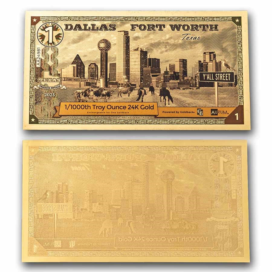 Dallas Fort Worth Texas 1 Goldback