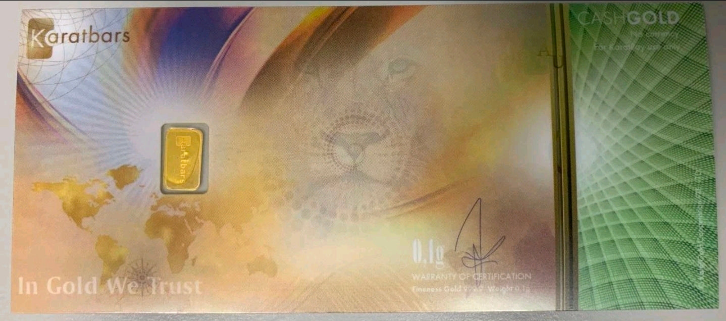 24K Gold Karatbars Nadir 1/10 0.1 Gram 999.9 Karatpay Cashgold