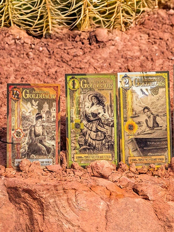 Arizona Goldbacks Mini Pack 1/2 ,1, 2, (10 Face Value)