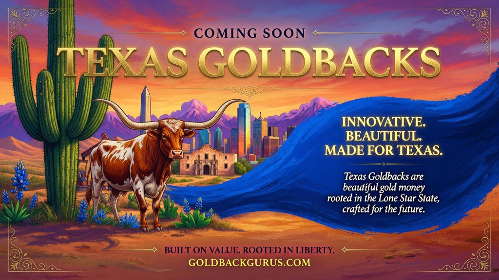 Texas 5 Goldback, 1/200 troy ounce 24k gold — Coming Soon